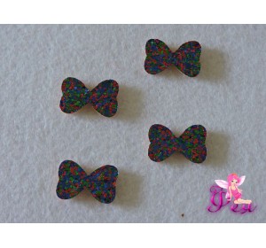 Патч с пайетками  " Бантик" 2,5*1,7 см,  синий