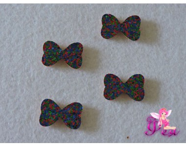 Патч с пайетками  " Бантик" 2,5*1,7 см,  синий