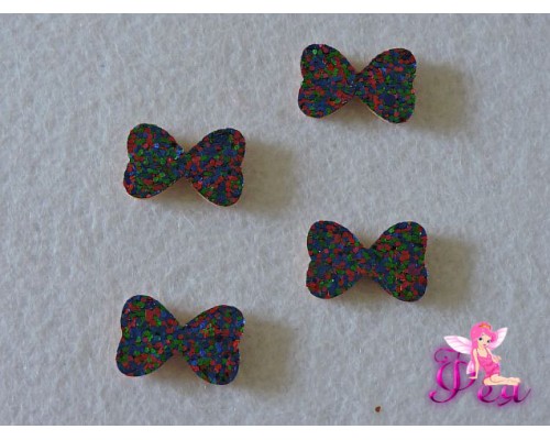 Патч с пайетками  " Бантик" 2,5*1,7 см,  синий