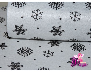 Фетр жесткий  "Снежинки" 1 мм, белый (1 лист) формата А4