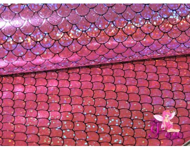 Искусственная кожа "Чешуя" 0.7 мм, цв.  розовый