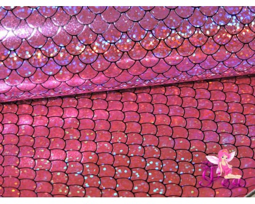 Искусственная кожа "Чешуя" 0.7 мм, цв.  розовый