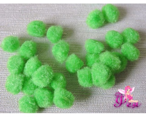 Помпоны 10 мм, салатовый (10 шт)
