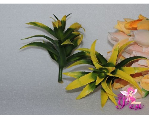 Ветка декоративная » Цветущий кактус» 15см, цв. желтый