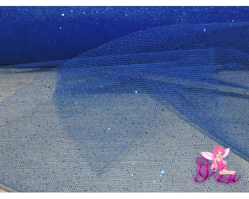 Фатин с блестками 15 см*1 м, синий № 9