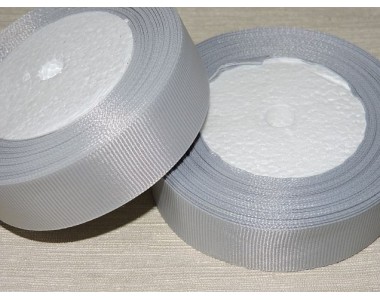 Однотонная репсовая лента 25 мм,  цв. светло-серый -1 м