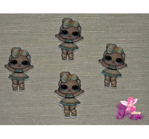 Кабошон-вырубка  30  мм, Лол с желтыми волосами  (пластик)  - 1шт