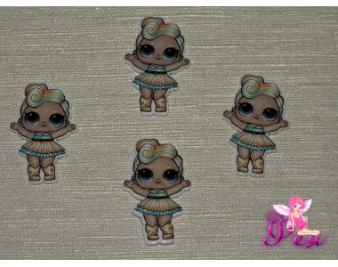 Кабошон-вырубка  30  мм, Лол с желтыми волосами  (пластик)  - 1шт