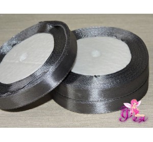 Атласная лента 12 мм, цв. серый - 1 м