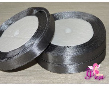 Атласная лента 12 мм, цв. серый - 1 м