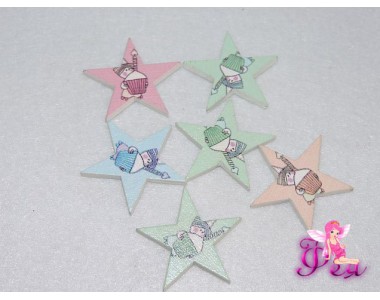 Деревянные фигурки для декора "Звездочка" 3 см (Скрапбукинга)