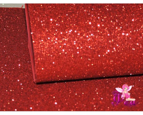 Фоамиран глиттерный 2мм (20*30см), цв. красный -1 лист