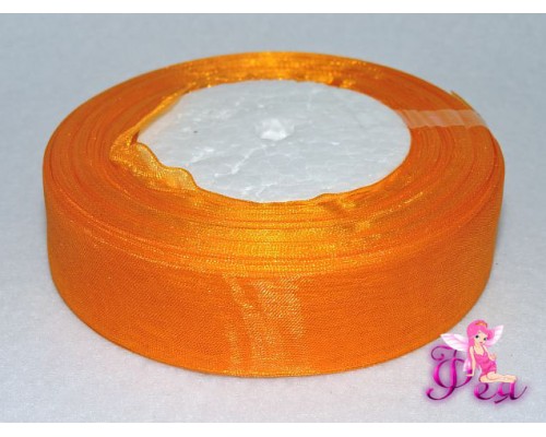 Лента органза 25 мм,  оранжевый