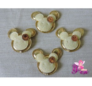 Патч с декором 3,2 см "Микки Маус", золото - 1 м