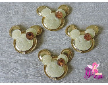 Патч с декором 3,2 см "Микки Маус", золото - 1 м