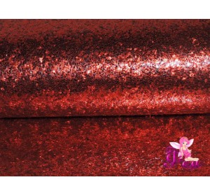  Искусственная кожа "Блестки-ламинация" 0.7 мм, цв. красный