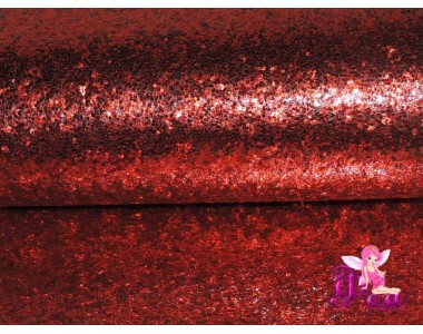 Искусственная кожа "Блестки-ламинация" 0.7 мм, цв. красный 1833-6 Кожзам декоративный