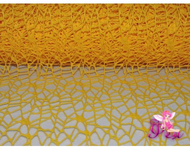 Искусственный сизаль паутинка, желтого цвета (отрез 50см*50см)