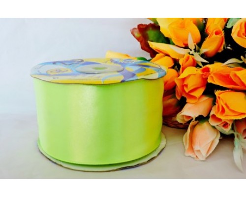 Атласная лента однотонная 50 мм*33 м, цв. светло-салатовый