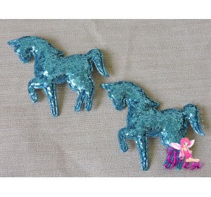 Патч " Единорог" 6*5 см, голубой - 1шт