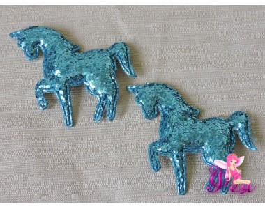 Патч " Единорог" 6*5 см, голубой - 1шт