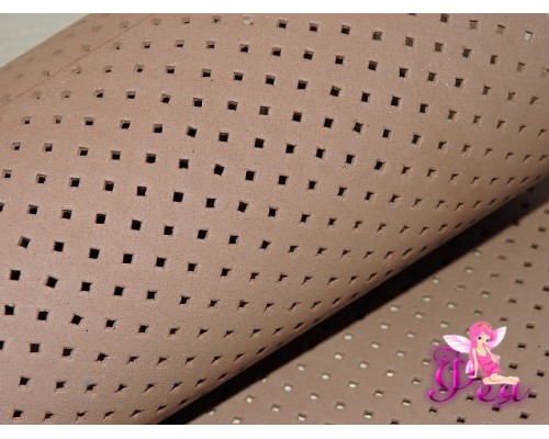 Фоамиран декоративный 2 мм (20*30 см),  в дырочки, цв. коричневый