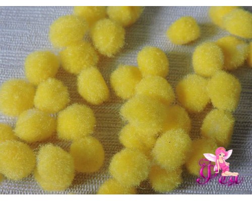 Помпоны 10 мм, желтый (10 шт)