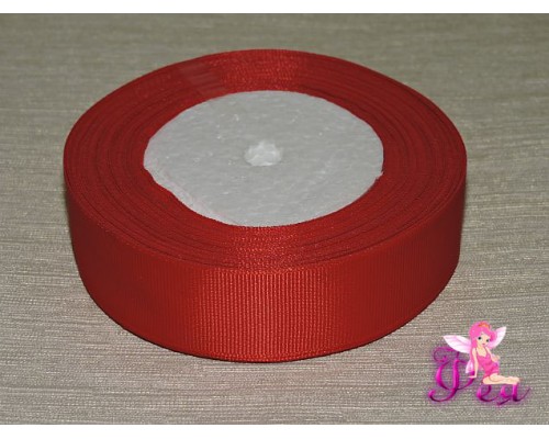 Репсовая лента 25 мм, светло-красного цвета