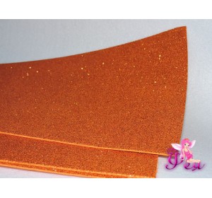 Фоамиран глиттерный 2мм, цв. медный - 1 лист.
