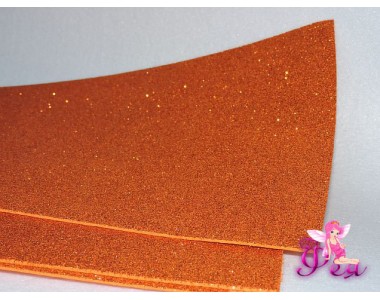 Фоамиран глиттерный 2мм, цв. медный - 1 лист.