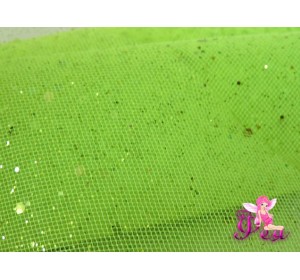 Фатин с пайетками 15 см , лаймовый №17