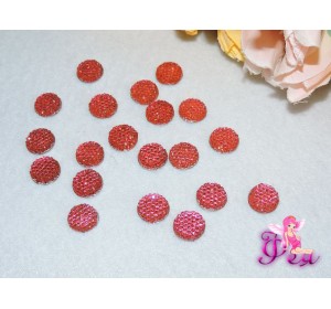 Стразовые серединки пластик розового цвета 12мм