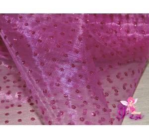 Органза с блестками, средняя жесткость, ширина 15 см, цв. светло-фиолетовый ( отрез 1 м)