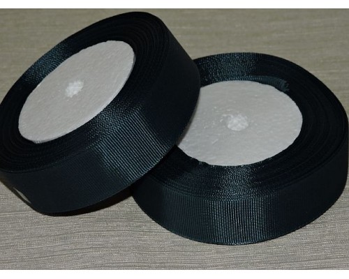 Однотонная репсовая лента 25 мм,  цв. сине-зеленый -1 м