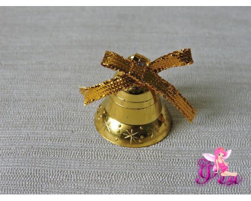 Новогодние украшения 2,5 см "Колокольчики", золото