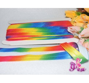 Тесьма эластичная 15 мм, цв. радуга