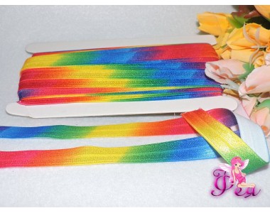 Тесьма эластичная 15 мм, цв. радуга
