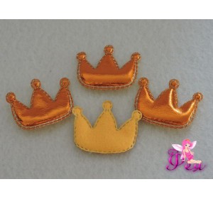 Патч 3D, кожзам " Корона"3,5*3см, оранжевый