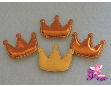 Патч 3D, кожзам " Корона"3,5*3см, оранжевый