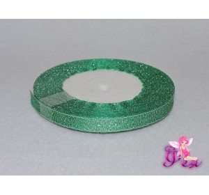Лента парча 10 мм, изумрудный - 1м