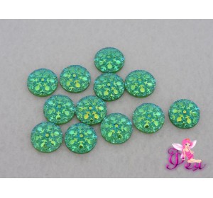 Декоративная серединка "Абстракция" 12 мм, зеленый - 1шт