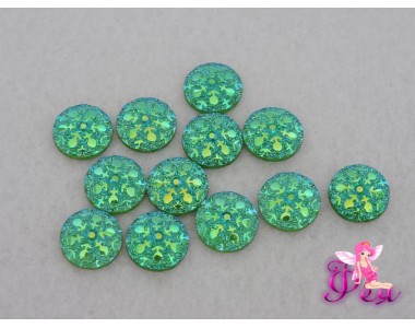 Декоративная серединка "Абстракция" 12 мм, зеленый - 1шт