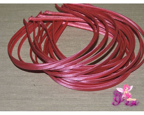 Ободок металл+атлас 0.5 см, цв. розовый - 1 шт.