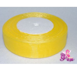 Лента органза 25 мм, цв.  желтый - 1м
