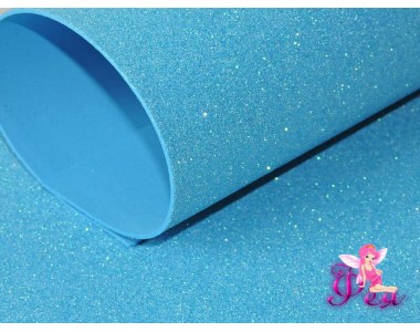 Фоамиран глиттерный 2мм, перламутровый, цв. бирюзовый -1 лист
