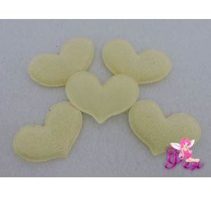 Патч с блестками "Сердце 3D" 5*4 см, лимонный