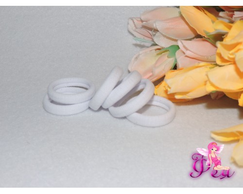 Резинки для волос 3см, цв. белый - 1 шт