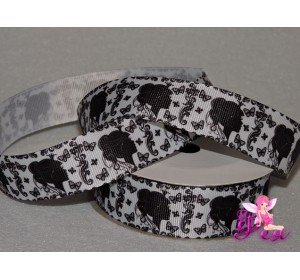 Репсовая лента 25 мм с рисунком " Девушка" - 1м