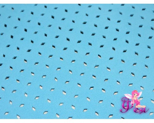 Фоамиран декоративный 2 мм (20*30 см), в дырочки, цв. голубой -1 лист