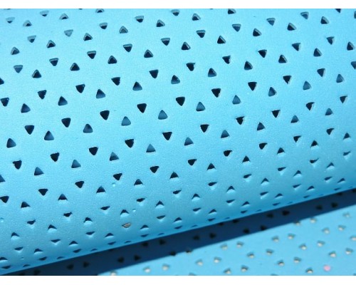 Фоамиран декоративный 2 мм (20*30 см), в дырочки, цв. голубой